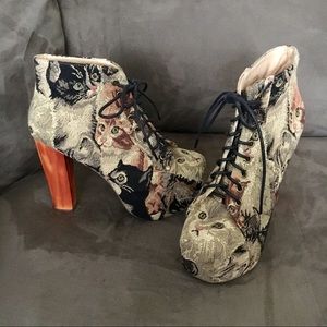 Jeffrey Campbell Lita Cat Brocade Booties